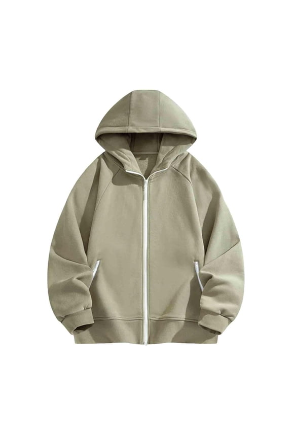 Unisex Full Zip Hooded Sweatshirt Active Fleece Hoodie Athletic Performance Jacket with Zipper Pockets Green