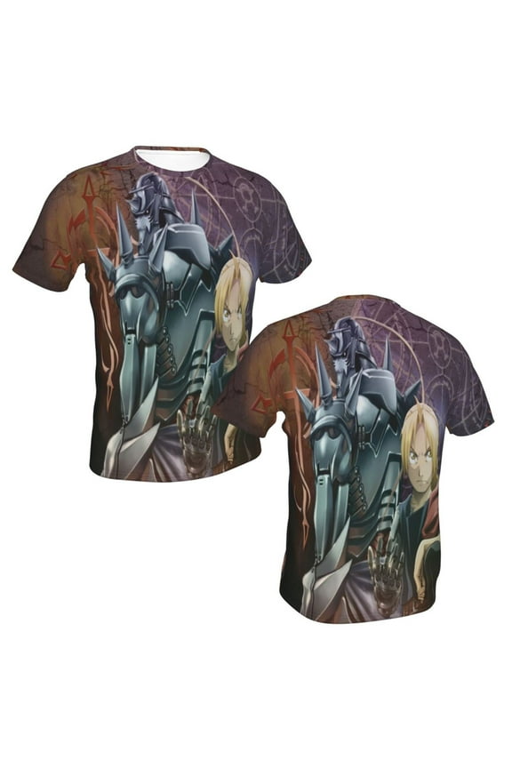 Unisex Fullmetal Alchemist T Shirts For Men Women Short Sleeve Shirts 3D Graphics Tees Shirt