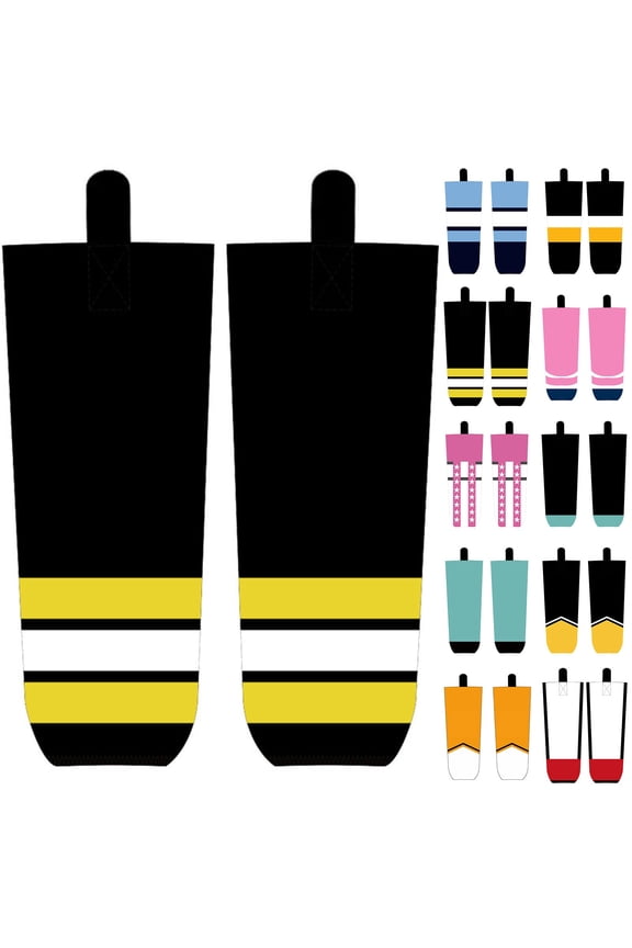 Unisex Fun Number Hockey Socks For Adults And Youth Pre-Printed Ice Hockey Gear Family Matching Team Uniforms Roller Sports Socks Gift For Players And Fans(Multicolor 110)