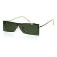 thumbnail image 1 of Unisex Funky Shield Flip Up Retro Rectangular Victorian Sunglasses Gold Green, 1 of 4