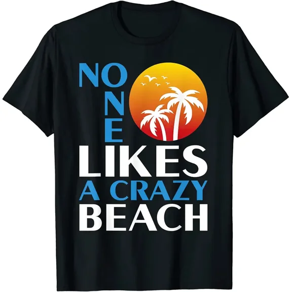 Unisex Funny Crazy Beach Sunset Graphic T-Shirt