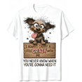 thumbnail image 1 of Unisex Funny Crazy Scruffy Dog Graphic T‑Shirt, I Always Carry A Little Crazy With Me Humor Slogan Print, Casual Novelty Short Sleeve Tee for Dog Lovers,Women Men T shirt, 1 of 8