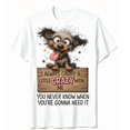 thumbnail image 1 of Unisex Funny Crazy Scruffy Dog Graphic T‑Shirt, I Always Carry A Little Crazy With Me Humor Slogan Print, Casual Novelty Short Sleeve Tee for Dog Lovers,Women Men T shirt, 1 of 8
