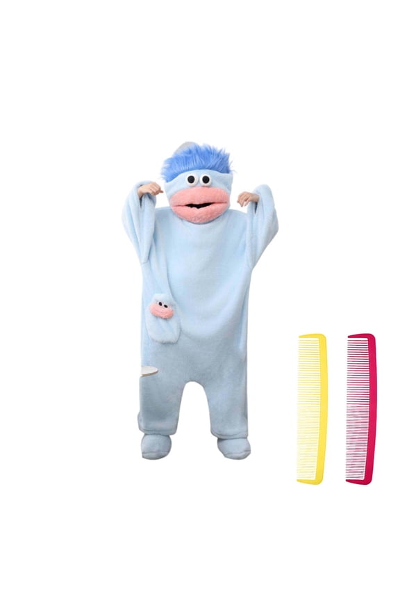 Unisex Funny Frog Onesie Hooded Fleece One Piece Pajamas Cozy Home Loungewear Add Shoes And 2PC Comb (Comb Color Random) Blue S