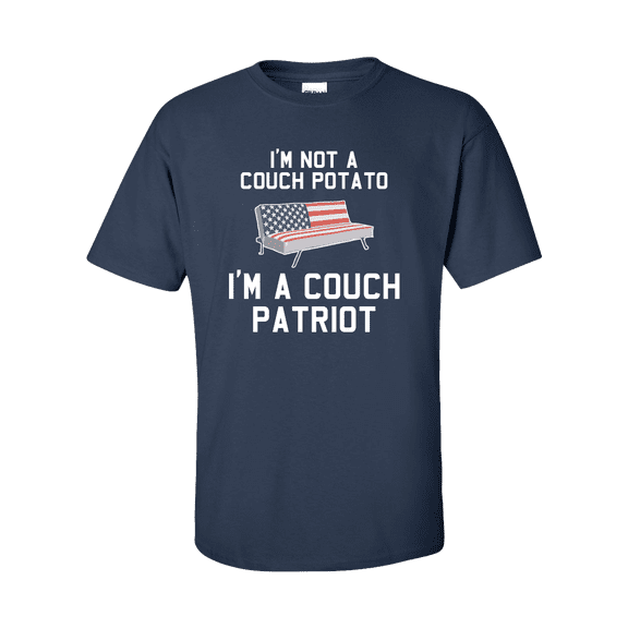 Unisex Funny I'm Not A Couch Potato I'm A Couch Patriot Short Sleeve T-shirt-Navy-large