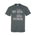 thumbnail image 1 of Unisex Funny I'm Not Anti-Social I'm Social Distancing Short Sleeve T-shirt-Heather Grey-4xl, 1 of 4