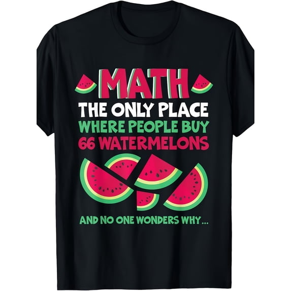 Unisex Funny Math Watermelon Joke Graphic T-Shirt