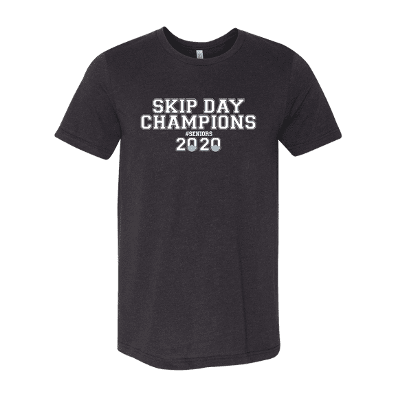 Unisex Funny Senior Class 2020 Skip Day Champions Short Sleeve T-shirt-Heather Grey-xxl