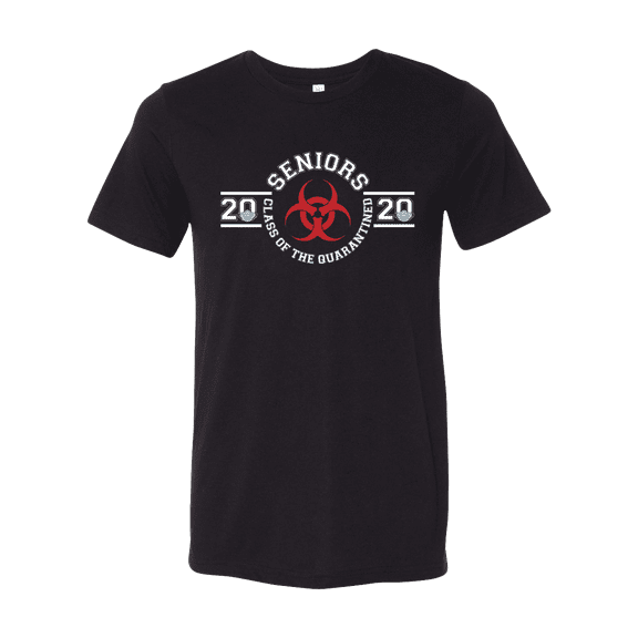 Unisex Funny Senior Class of the Quarantined 2020 Short Sleeve T-shirt-Black-xl