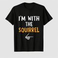 thumbnail image 1 of Unisex Funny Squirrel Arrow Graphic T-Shirt, 100% Cotton Short Sleeve Shirt, 1 of 6