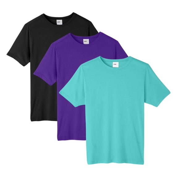 Unisex Fusion ChromaSoft Performance T-Shirt, 100% polyester Bulk Tees, Short Sleeve Crewneck Mixed Shirt, Multi Pack Tee, Assorted Solid Best T-Shirts (Dark+Bright Color 3 Pack, XL)