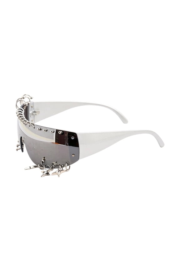 Unisex Futuristics Rivet Sunglasses With UV400 Protections SciFi Eyewears Cosplay Event Glasses For Outdoor And Fashion