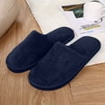 thumbnail image 1 of Unisex Fuzzy Memory Foam Slippers - Cozy Couples Slides, Anti-Skid Indoor Outdoor Warm House Shoes, 1 of 5