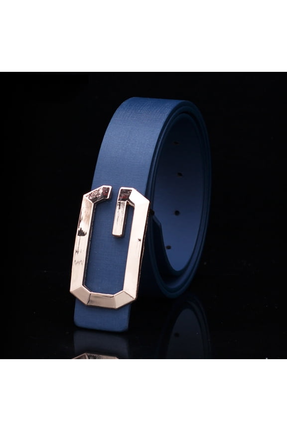 Unisex G Buckle Belt for Casual Pants Smooth Gold Finish Versatile Everyday Waist Accessory