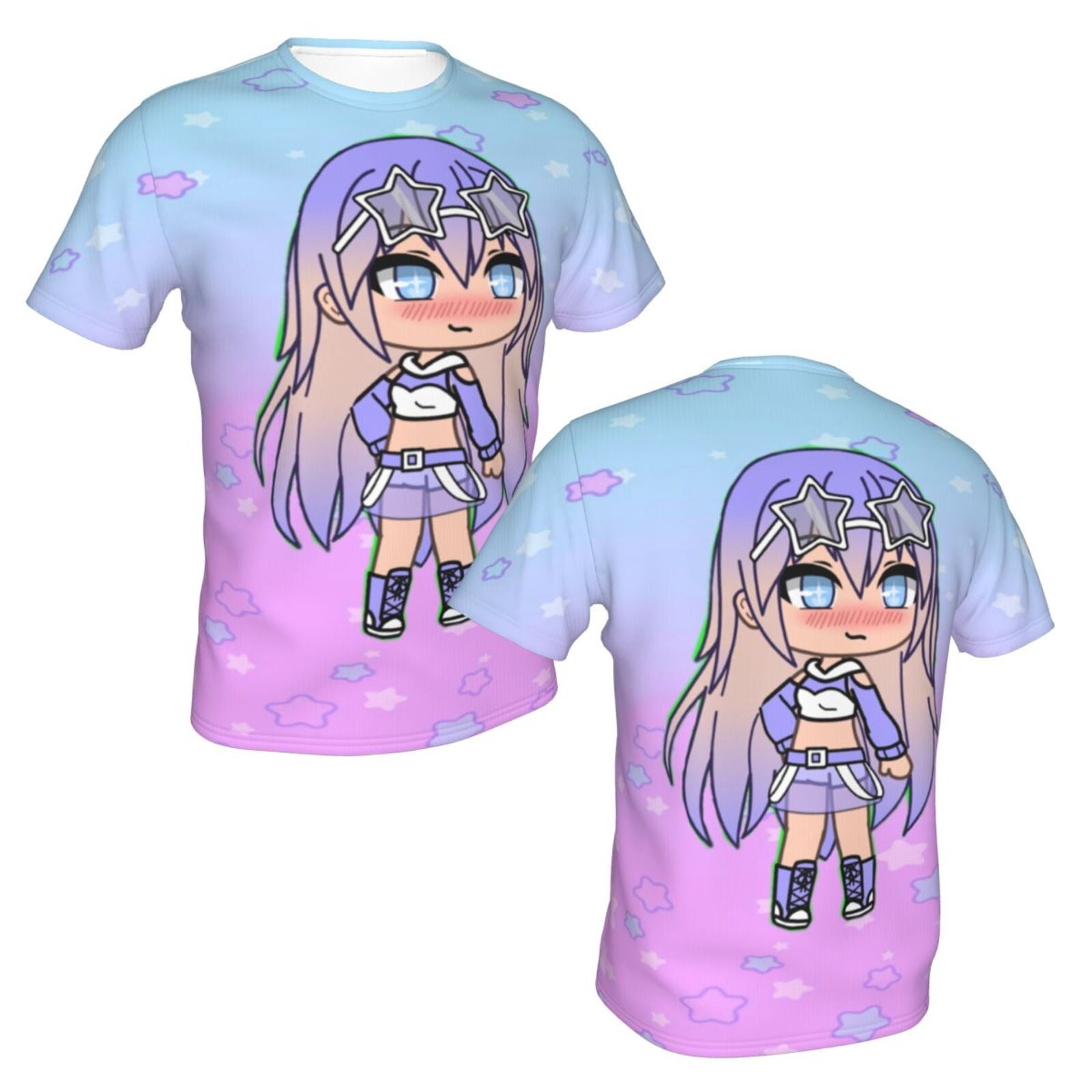 Unisex Galaxy Gacha Life T Shirts 3D Printed Short Sleeve Shirts Casual ...