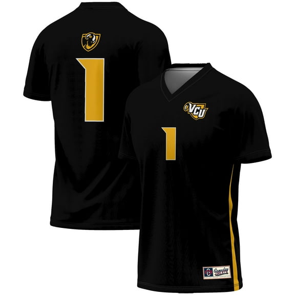 Unisex  GameDay Greats #1 Black VCU Rams Women's Soccer Lightweight Fashion Jersey
