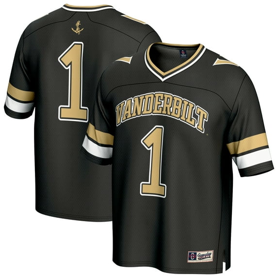 Unisex GameDay Greats #1 Black Vanderbilt Commodores Lightweight Collegiate Football Fashion Jersey