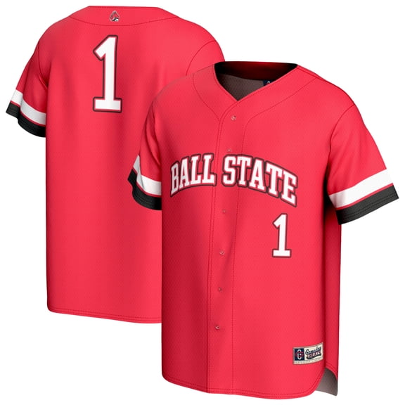 Unisex GameDay Greats #1 Cardinal Ball State Cardinals Lightweight Collegiate Baseball Fashion Jersey
