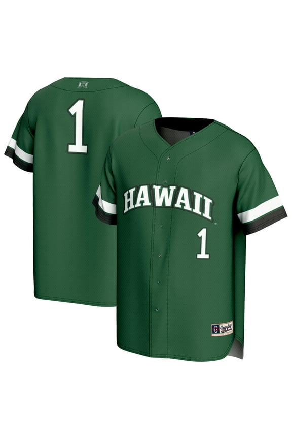 Unisex GameDay Greats #1 Green Hawaii Rainbow Warriors Lightweight Collegiate Baseball Fashion Jersey