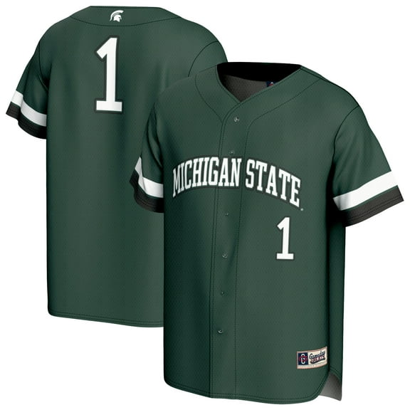 Unisex GameDay Greats #1 Green Michigan State Spartans Lightweight Collegiate Baseball Fashion Jersey