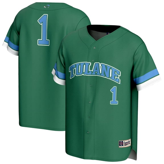 Unisex GameDay Greats #1 Green Tulane Green Wave Lightweight Collegiate Baseball Fashion Jersey