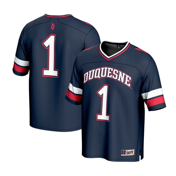 Unisex-GameDay Greats #1 Navy Duquesne Dukes Lightweight Collegiate Football Fashion Jersey