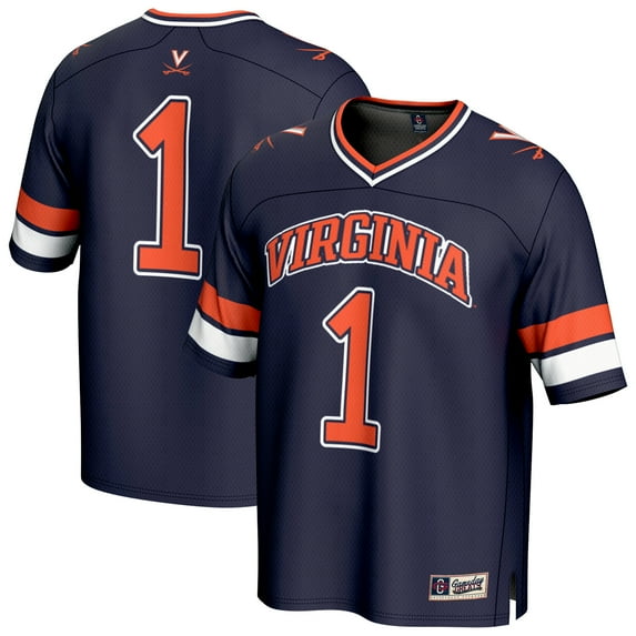 Youth GameDay Greats #1 Navy Virginia Cavaliers Lightweight Collegiate Football Fashion Jersey