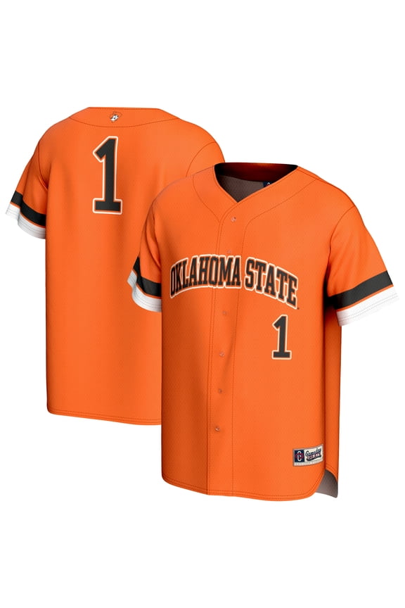 Unisex GameDay Greats #1 Orange Oklahoma State Cowboys Lightweight Collegiate Baseball Fashion Jersey