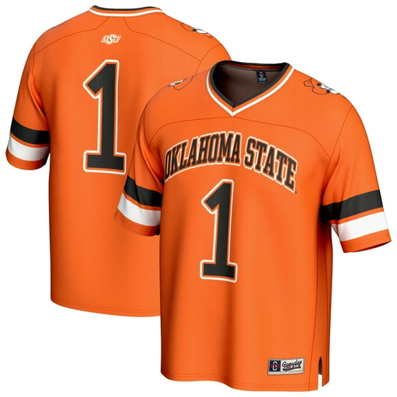 Unisex GameDay Greats #1 Orange Oklahoma State Cowboys Lightweight Collegiate Football Fashion Jersey
