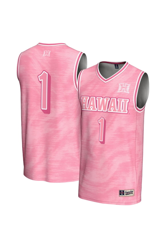 Youth GameDay Greats #1 Pink Hawaii Rainbow Warriors Lightweight Basketball Fashion Jersey
