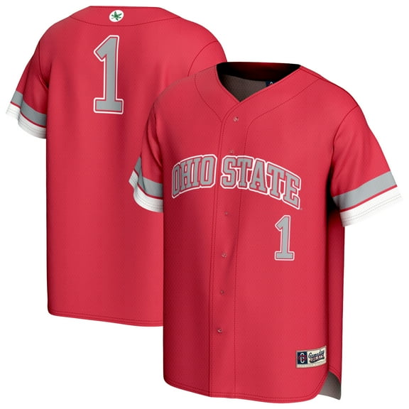 Unisex GameDay Greats #1 Scarlet Ohio State Buckeyes Lightweight Collegiate Baseball Fashion Jersey