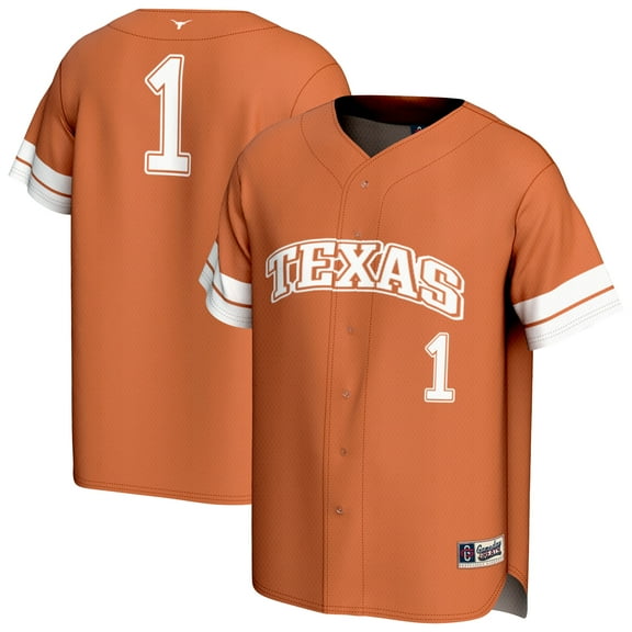 Unisex GameDay Greats #1 Texas Orange Texas Longhorns Collegiate Baseball Fashion Jersey