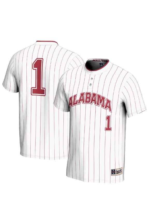 Unisex GameDay Greats #1 White Alabama Crimson Tide Lightweight Softball Fashion Jersey