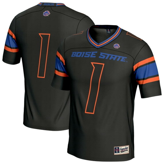 Unisex GameDay Greats Black Boise State Broncos Collegiate Football Lightweight Fashion Jersey