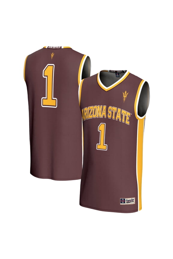 Unisex GameDay Greats Maroon #1 Arizona State Sun Devils Lightweight Collegiate Basketball Fashion Jersey
