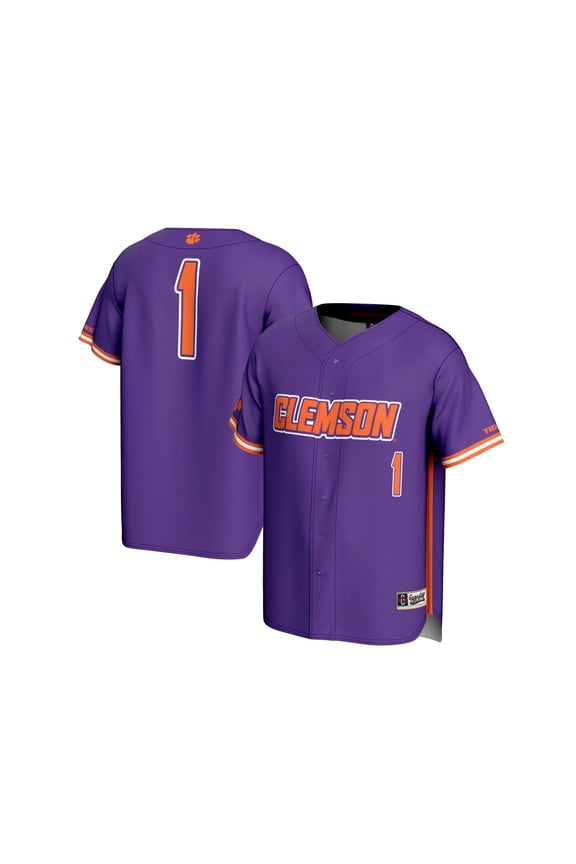 Unisex GameDay Greats Purple #1 Clemson Tigers Lightweight Baseball Fashion Jersey
