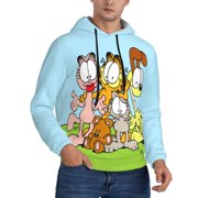 KLYCHF Unisex GarField Hoodies Funny Cartoon Cosplay 3D Print Pullover Hoodie Classic Hoody Men Women