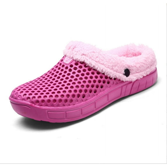 Unisex Garden Clogs House Slippers Fur Lined Winter Breathable Walking Garden Shoes Warm Non-Slip Mule FootwearMule Footwear