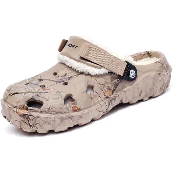 Unisex Garden Clogs House Slippers Faux Fur Lined Winter Breathable Walking Garden Shoes Warm Non-Slip Mule Footwear