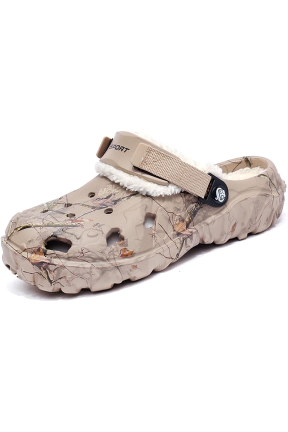 Unisex Garden Clogs House Slippers Fur Lined Winter Breathable Walking Garden Shoes Warm Non-Slip Mule Footwear