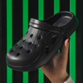 thumbnail image 1 of Unisex Garden Clogs Non Beach Pool Slippers Quick Dry on Sandals (Black 44=44-45), 1 of 3