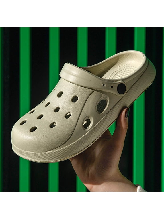 Unisex Garden Clogs Non Beach Pool Slippers Quick Dry on Sandals (Khaki 40=40-41)