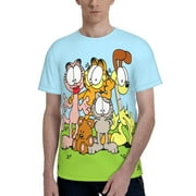 ENUAQEM Unisex Garfield T Shirt Short Sleeve 3d Graphic Shirts Summer Tshirts Cartoon Game Anime Print Tee Tops For Men Women