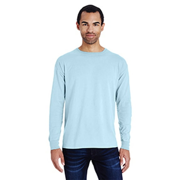 Unisex Garment-Dyed Long-Sleeve T-Shirt - SOOTHING BLUE - 3XL