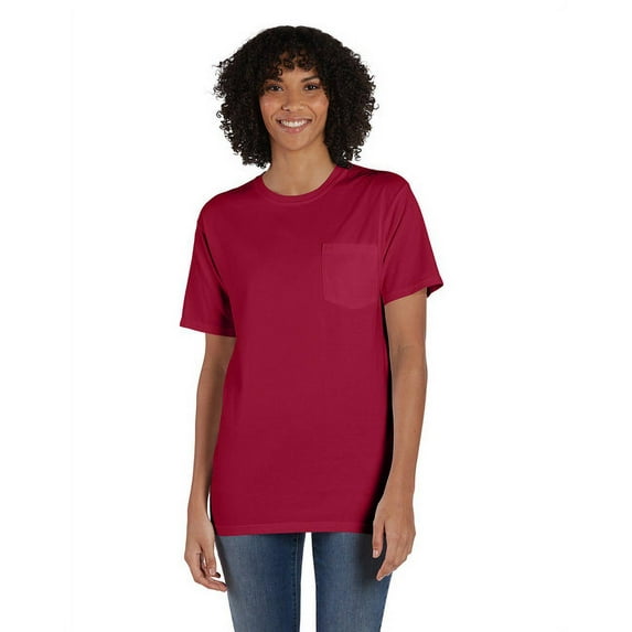 Unisex Garment-Dyed T-Shirt with Pocket - CRIMSON FALL - 3XL