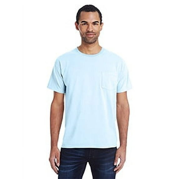 Unisex Garment-Dyed T-Shirt with Pocket - SOOTHING BLUE - 3XL
