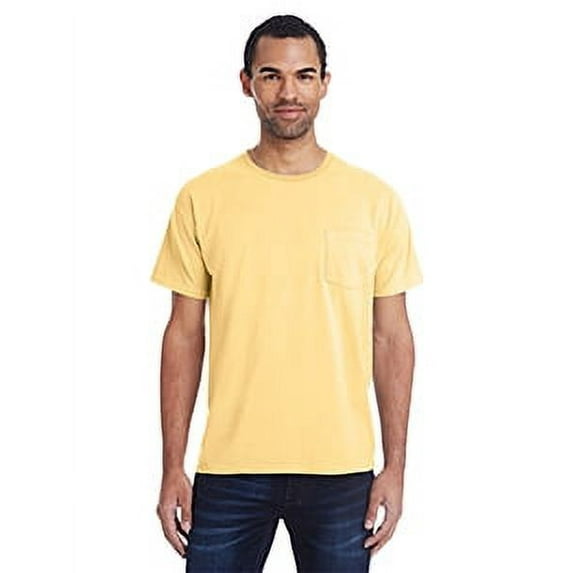Unisex Garment-Dyed T-Shirt with Pocket - SUMMER SQUASH - XL
