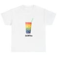 thumbnail image 1 of Unisex Gay Boba LGBTQ Meme Pattern Tops Rainbow Bubble Tea Graphic Tees Sassy Pride T Shirts White,M, 1 of 5