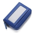 thumbnail image 1 of Unisex Genuine Leather Card Holder Men Rfid Wallet Credit Card Holder RFID Blocking Zipper Money Pouch Card Protect Case, 1 of 6