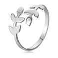 thumbnail image 1 of Unisex Geometric Ring Electroplated Olive Branch Leaf Design Fashion Jewelry Ring for Daily Wear Individually Packed, 1 of 4